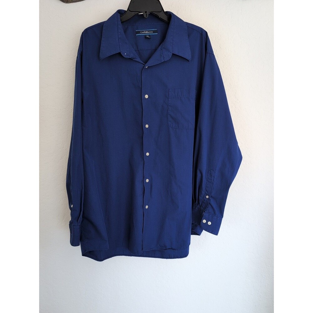 Croft & Barrow  Shirt Mens Long Sleeve Blue.